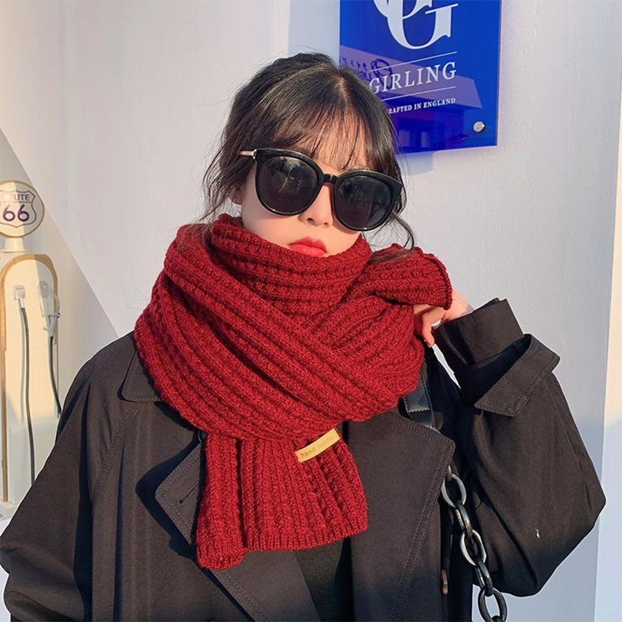 Men Scarf Wool - Lenço de caxemira quente de malha