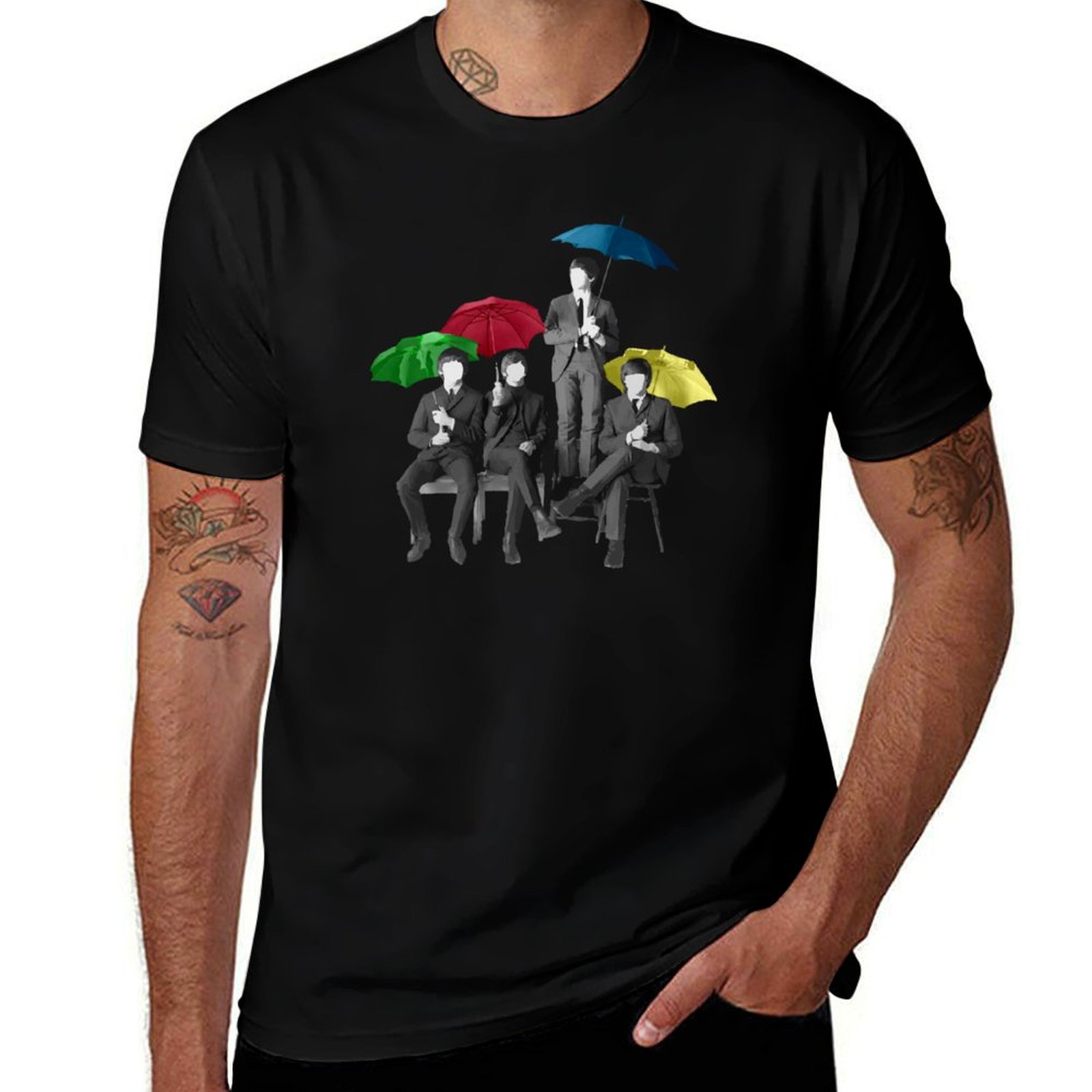 Men'S Fashion Umbrella - Camiseta Umbrella Fab Four, camiseta casual