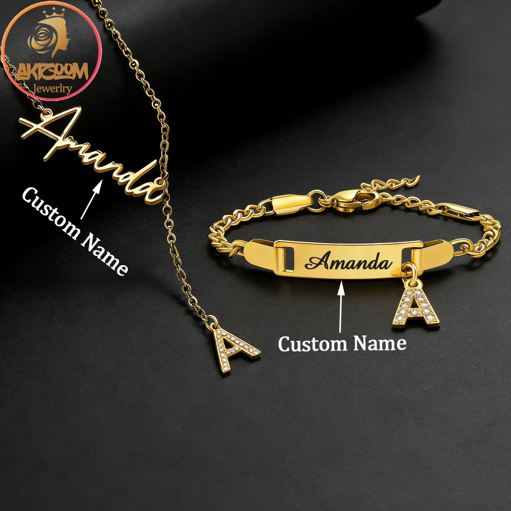 Men'S Fashion Jewelry Bracelets - Conjunto de Joias Personalizadas com Nome