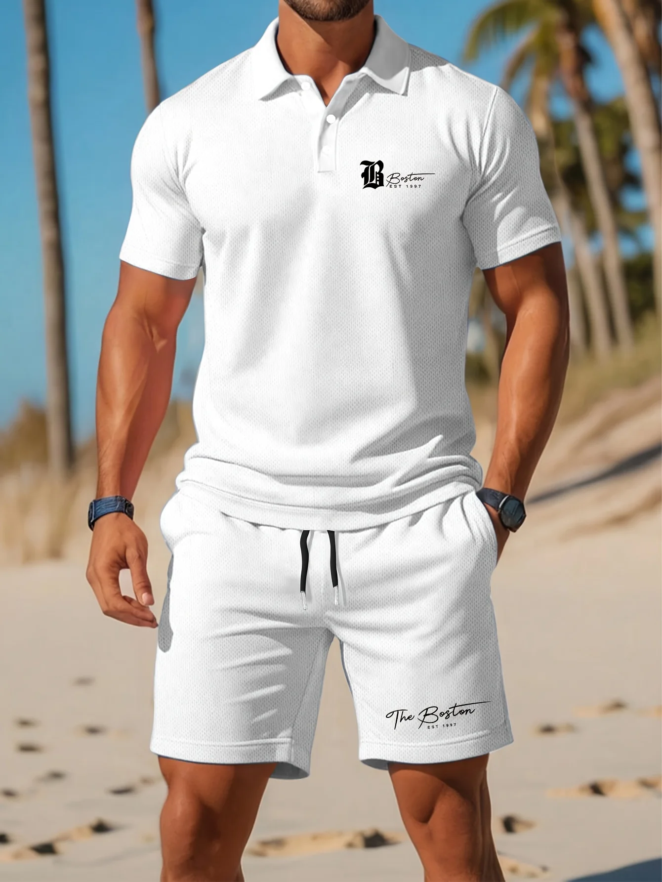 Men'S Fashion Color - Conjunto de Camisa Polo Masculina Nova