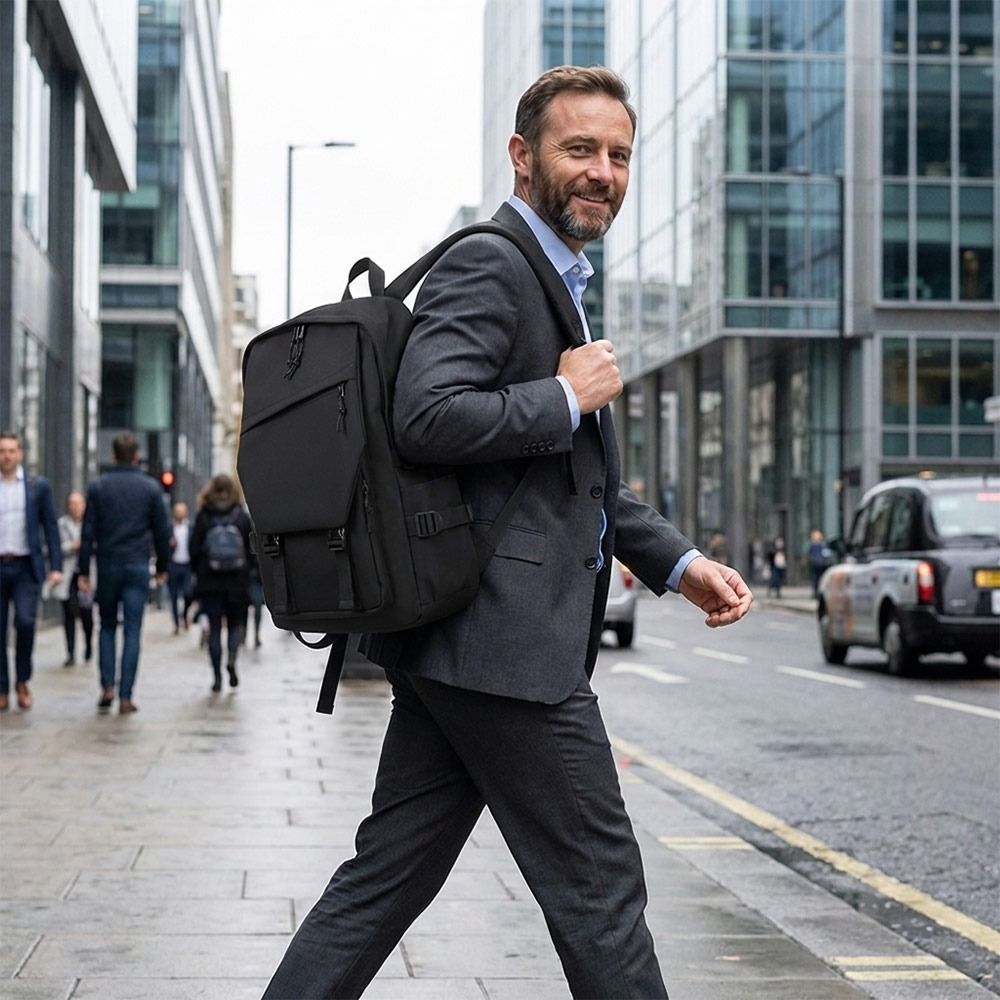 Mens Fashion Blog - Mochila Masculina de Negócios Fashion Preta