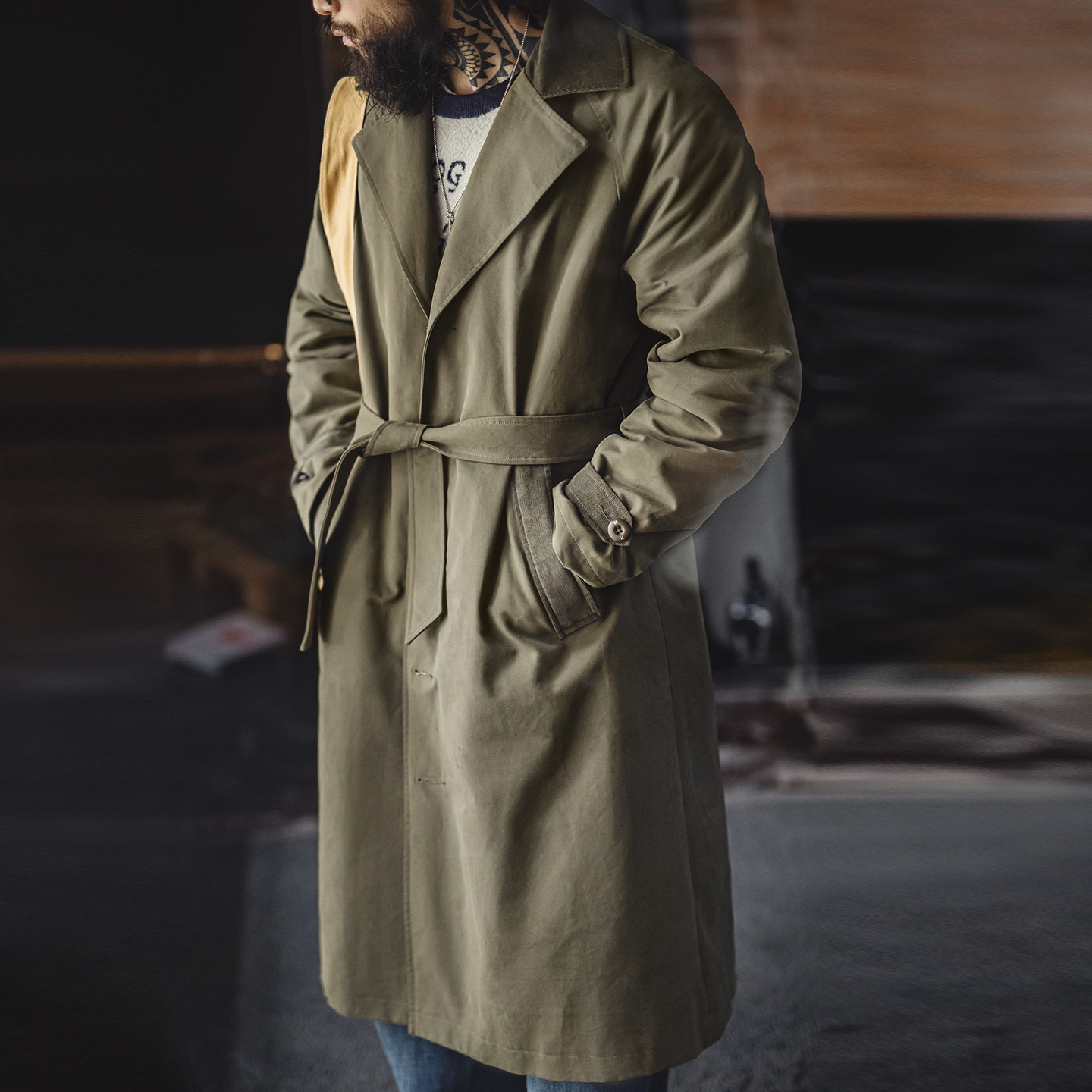 Corduroy Jacket Men - Casaco Trench Vintage Masculino Verde Militar