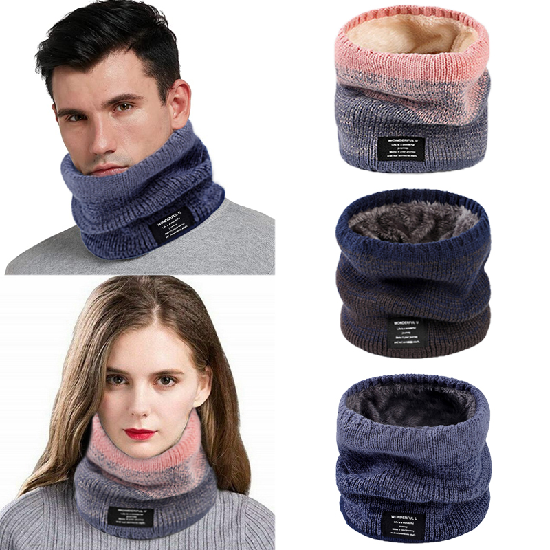 Men Scarf Wool - Inverno feminino masculino malha gradiente cabeça