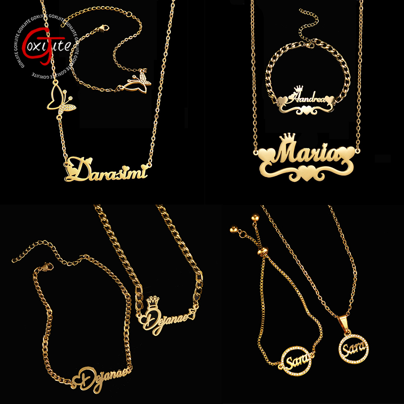 Men'S Fashion Jewelry Bracelets - Goxijite personalizar nome colar um conjunto