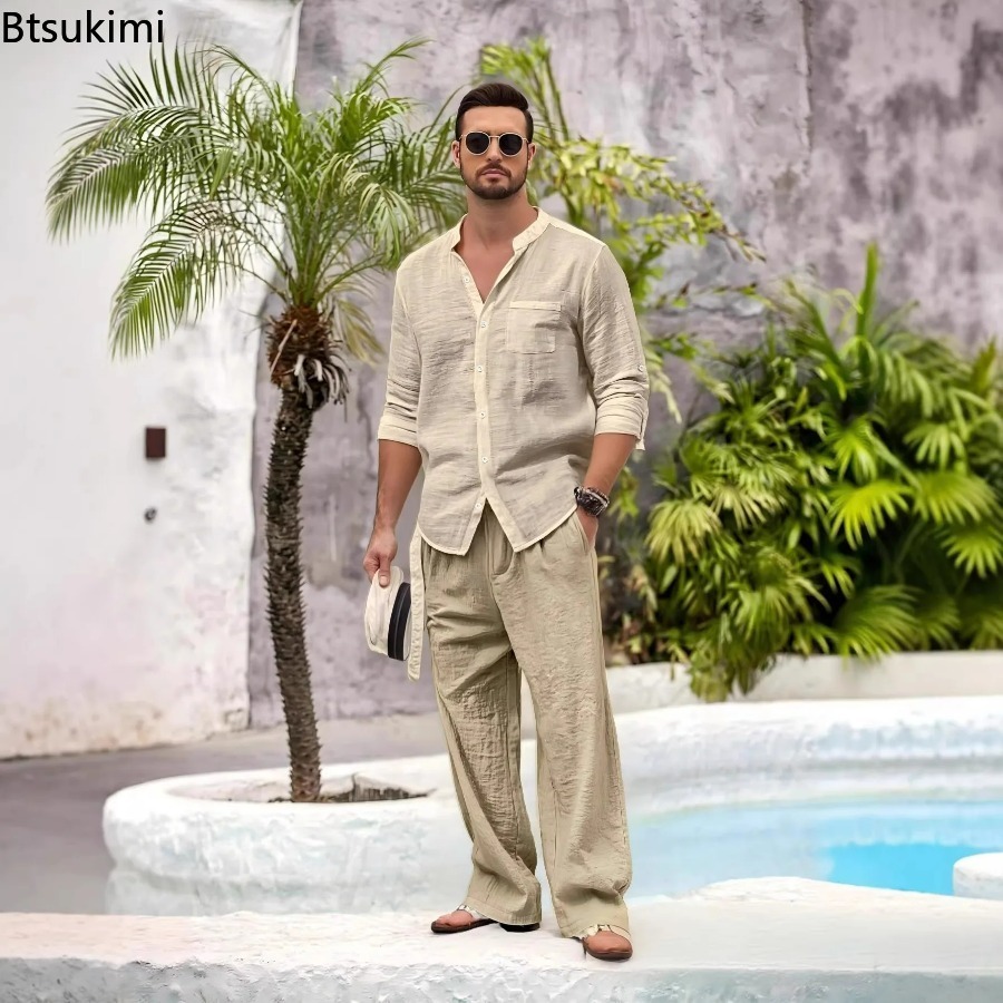 Mens Fashion Modern - Novo Conjunto Masculino Casual de Algodão