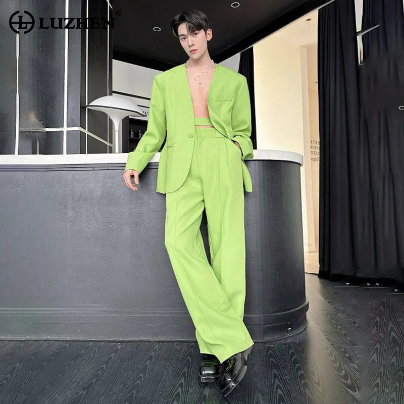 Men'S Fashion Color - LUZHEN 2026 Nova Coleção Primavera: Conjunto