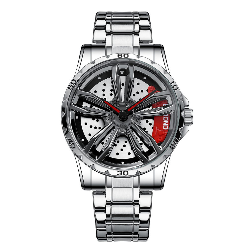 Men'S Fashion Hub - Relógio masculino cubo de roda relógio