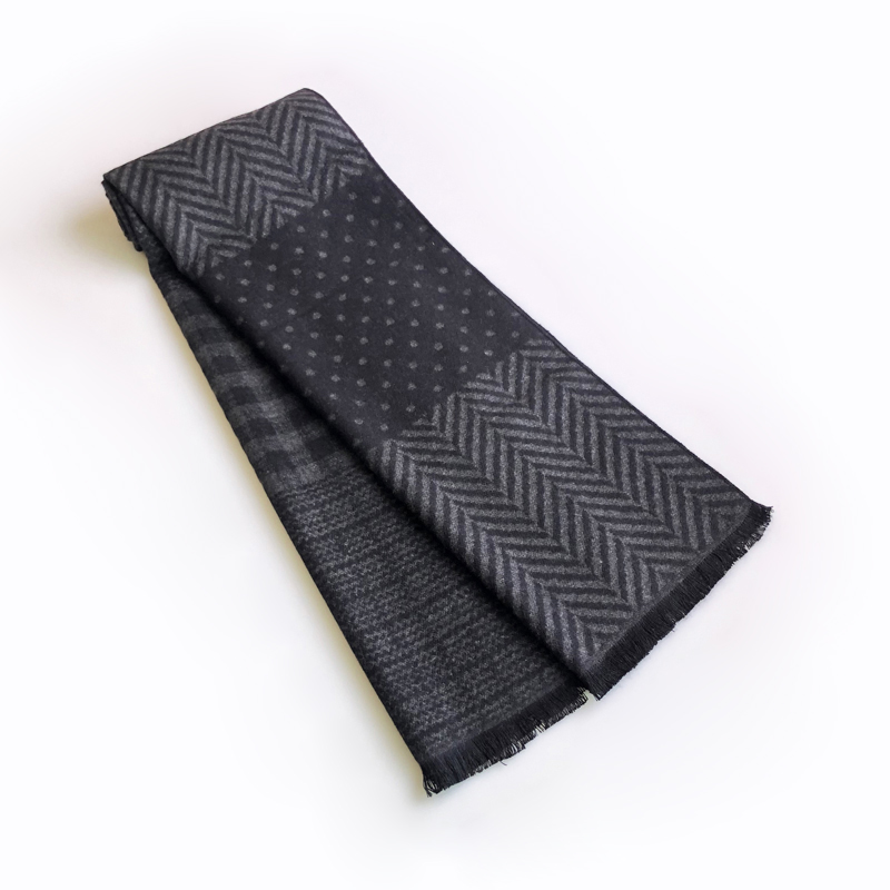 Men Scarf Wool - Lenço de caxemira masculino com pendão,