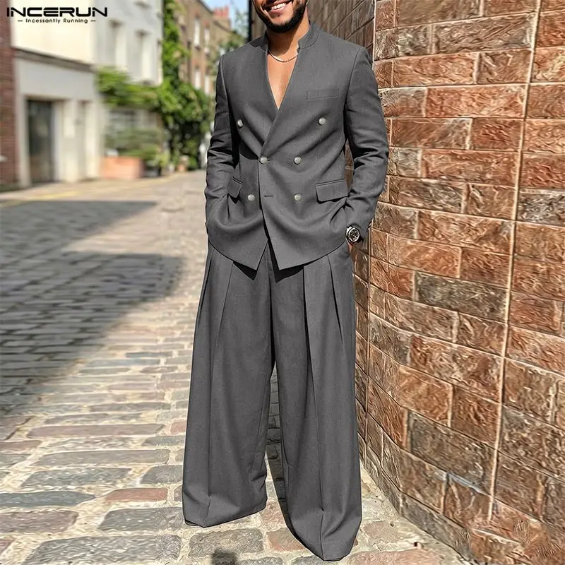 Men'S Fashion Color - Conjuntos Masculinos INCERUN, Blazer de Manga