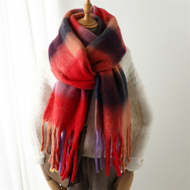 Men Scarf Wool - Novo Cachecol Xadrez de Outono Inverno