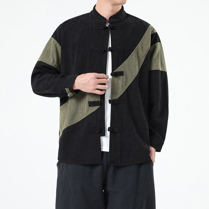 Camisa Masculina Estilo Chinês - Corduroy Jacket Men avaliação e preço