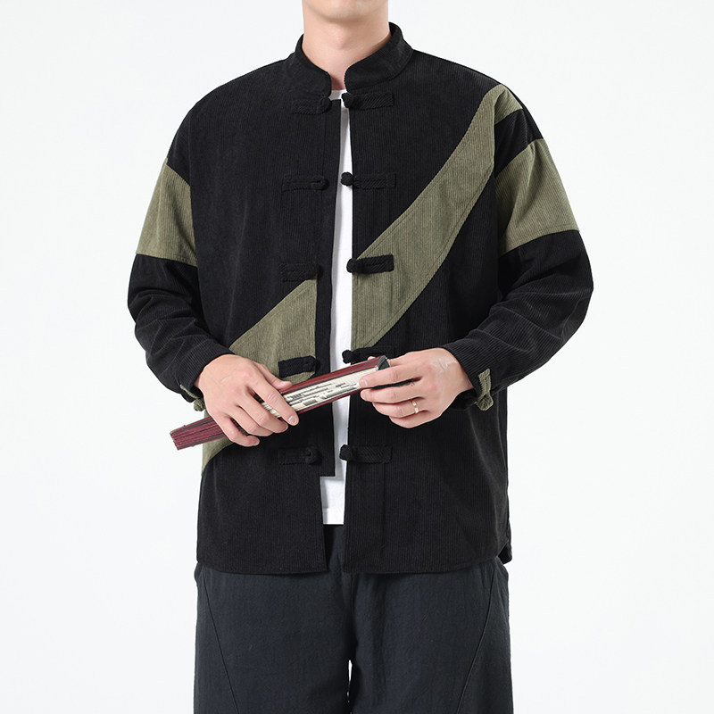 Camisa Masculina Estilo Chinês - Corduroy Jacket Men avaliação e preço