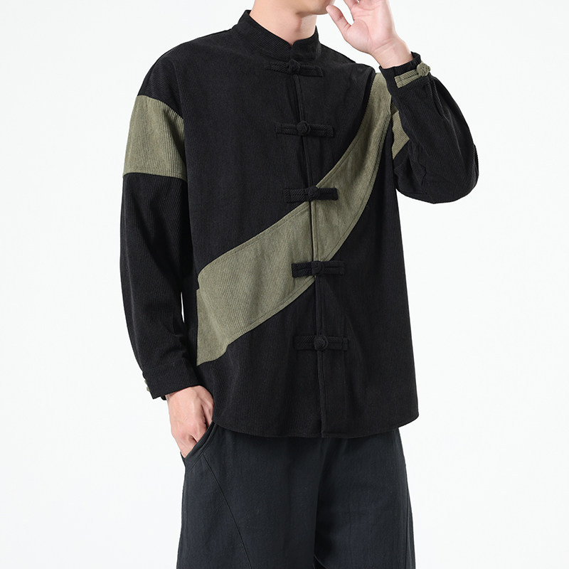 Camisa Masculina Estilo Chinês - Corduroy Jacket Men avaliação e preço
