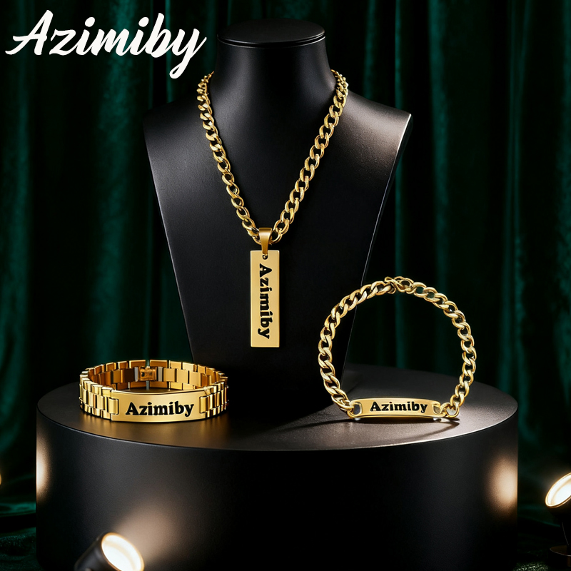 Azimiby nome personalizável cl - Men'S Fashion Jewelry Bracelets avaliação e preço