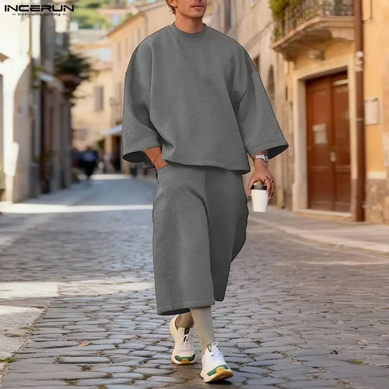 Conjuntos Masculinos INCERUN e - Men'S Fashion Color avaliação e preço