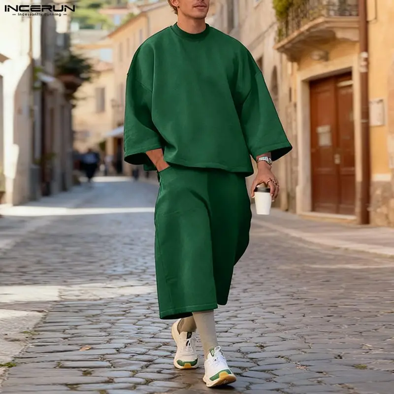 Conjuntos Masculinos INCERUN e - Men'S Fashion Color avaliação e preço