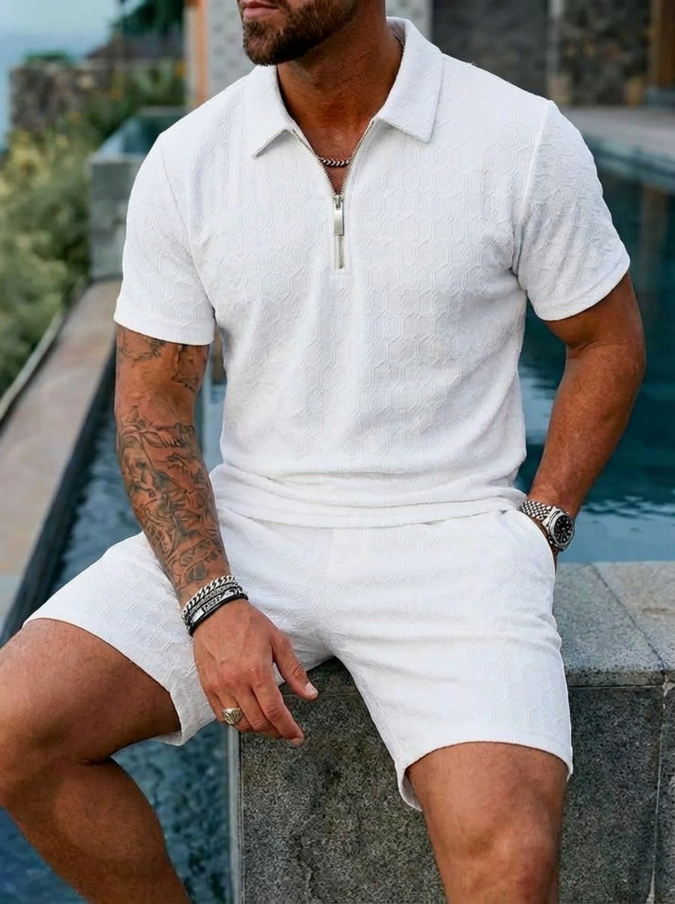 Conjunto de Camisa POLO de Man - Men'S Fashion Color avaliação e preço