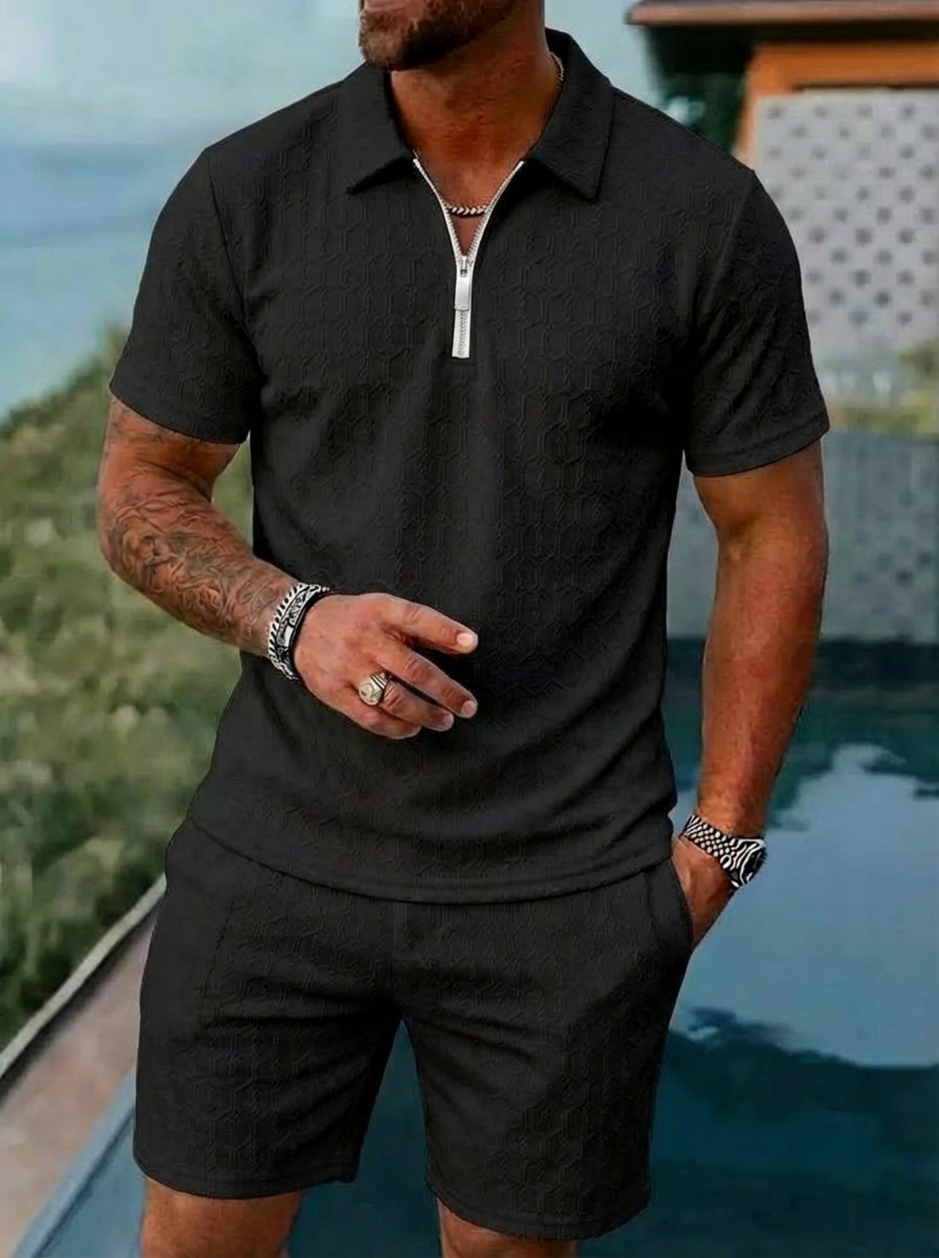 Conjunto de Camisa POLO de Man - Men'S Fashion Color avaliação e preço