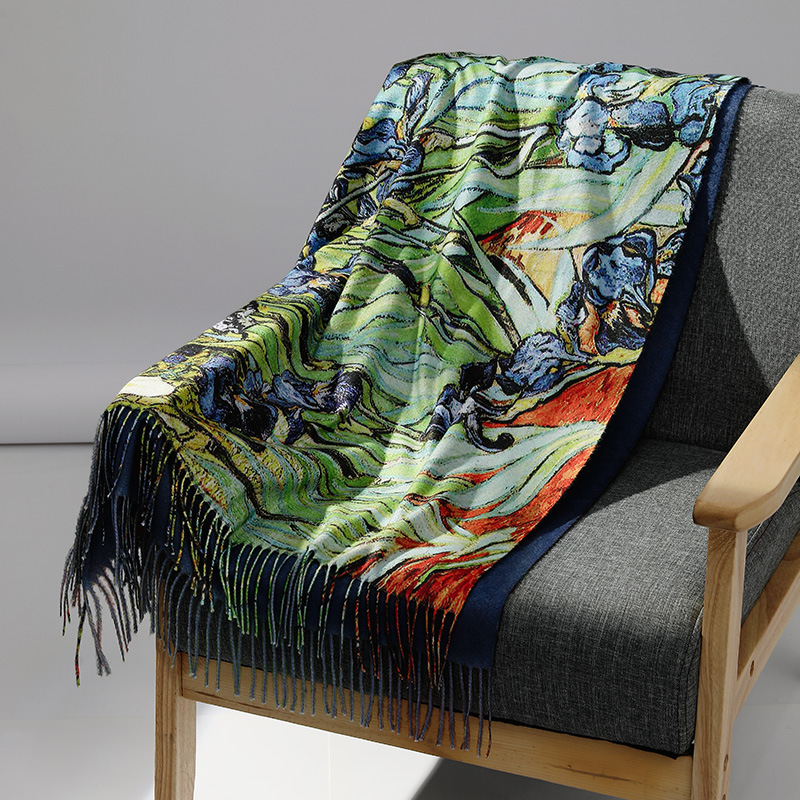Marca de luxo pintura a óleo c - Men Scarf Wool avaliação e preço